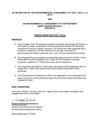 First page of Section 13(3)(a) Order
